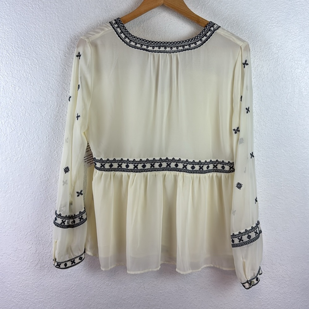 New nwt Stella & Dot Maette Lela Embroidered Blouse top M - Picture 12 of 13